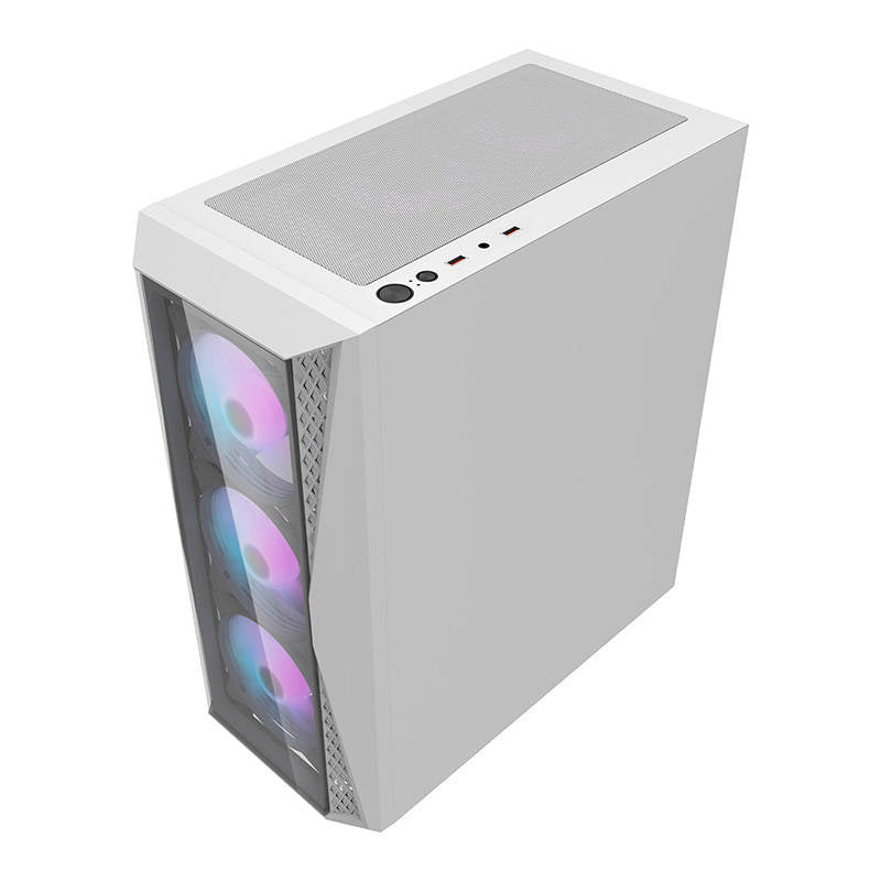Darkflash DK352 Plus Computergehäuse (schwarz und weiß) + 4 ARGB-Lüfter