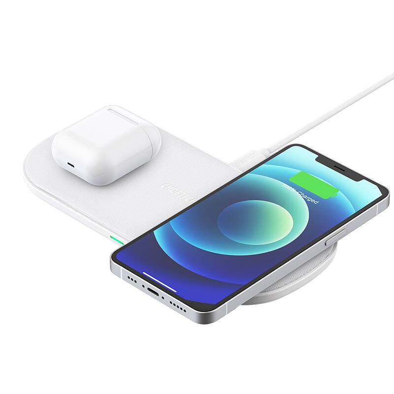 Choetech T535 dual fast wireless charger (white) - Product Image 4