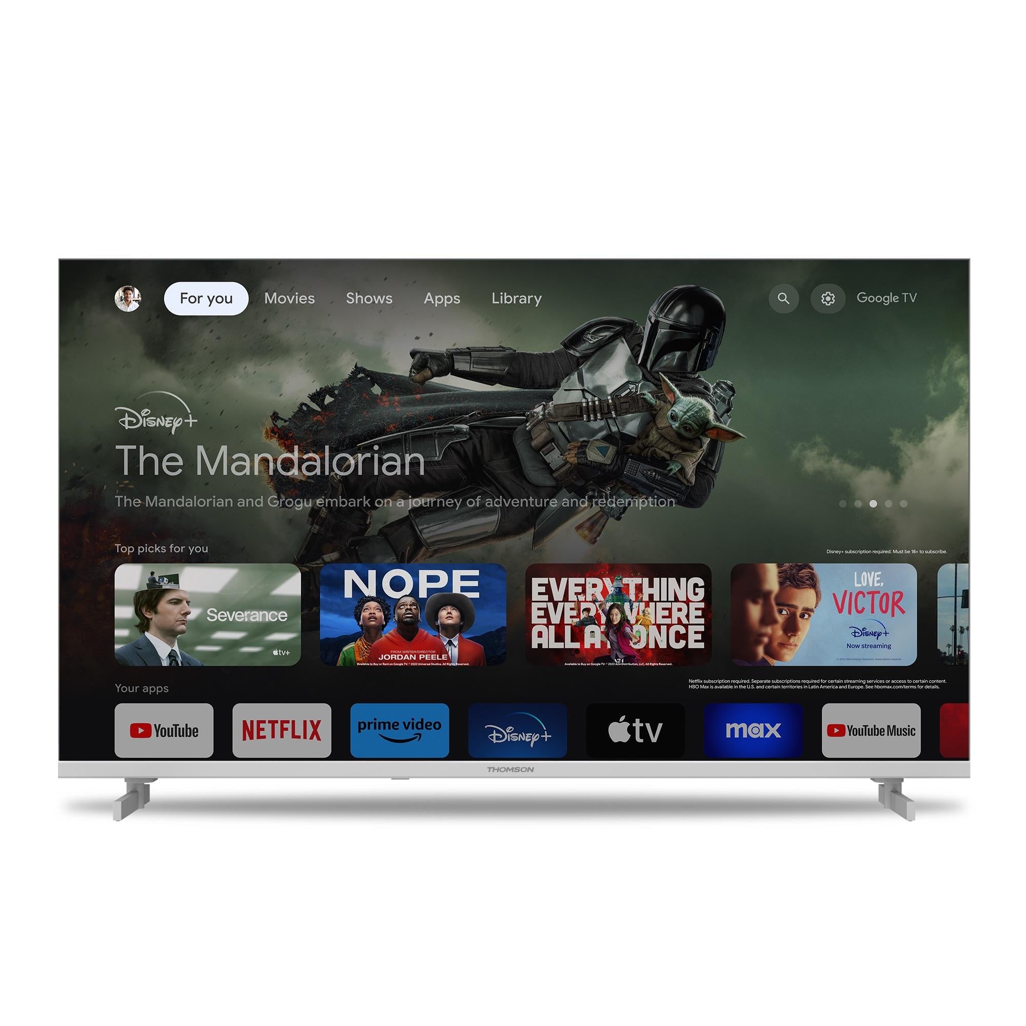TV Set THOMSON 43" 4K/Smart QLED 3840x2160 Google TV White 43UG4S14W