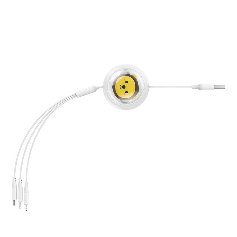 Charging Cable 3w1 Baseus USB to USB-C, USB-M, Lightning 3,5A, 1,1m (White) - Product Image 5