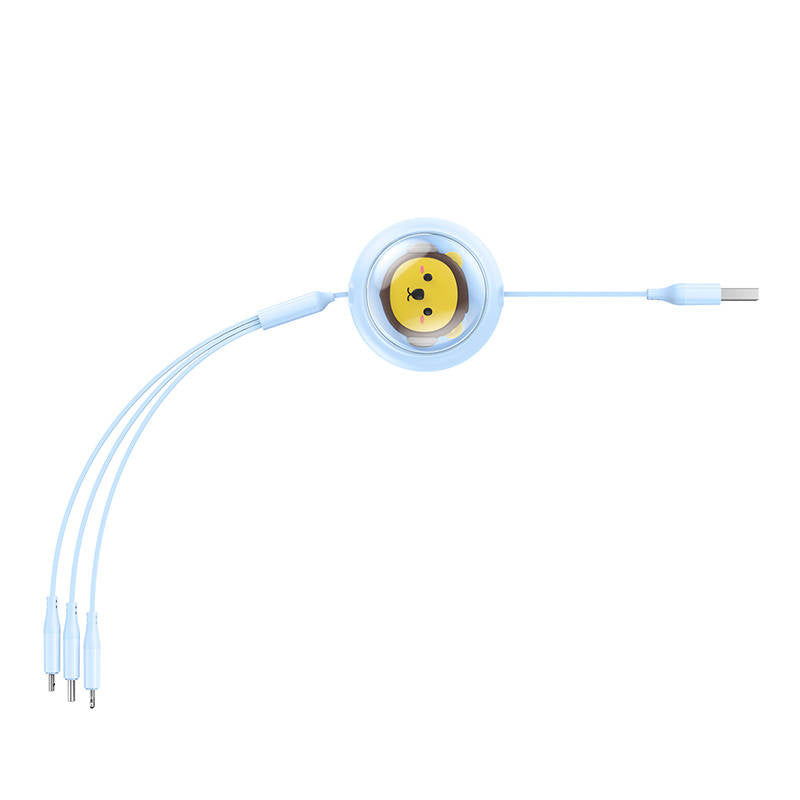Charging Cable 3w1 Baseus USB to USB-C, USB-M, Lightning 3,5A, 1,1m (blue) - Product Image 5