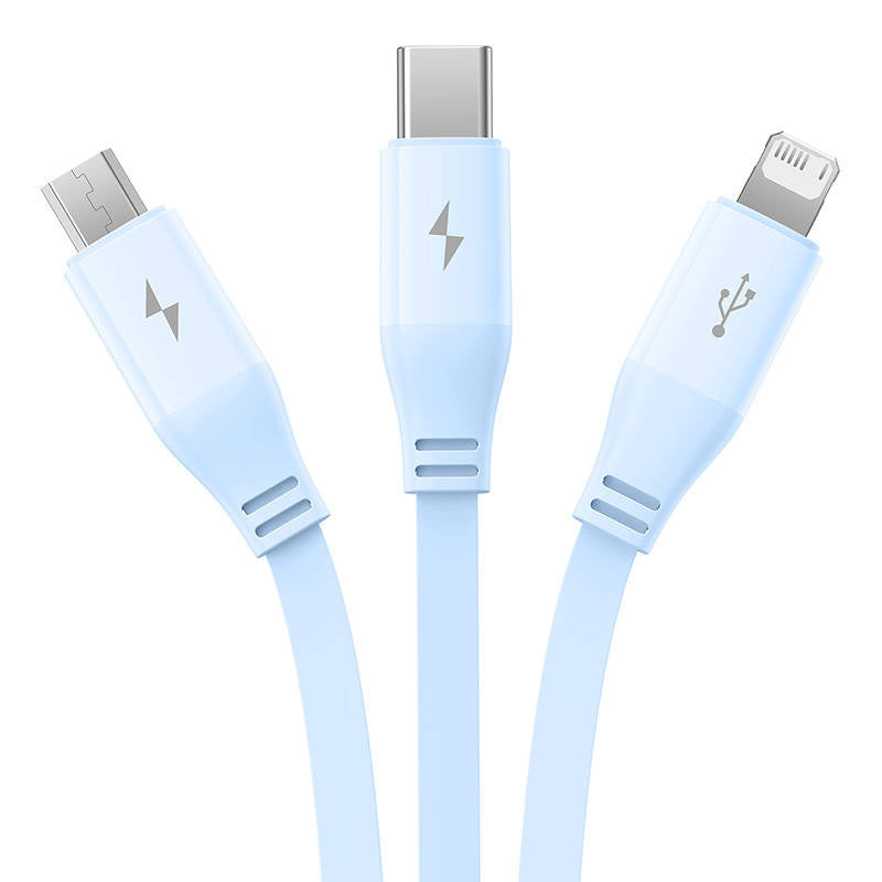 Charging Cable 3w1 Baseus USB to USB-C, USB-M, Lightning 3,5A, 1,1m (blue) - Product Image 7