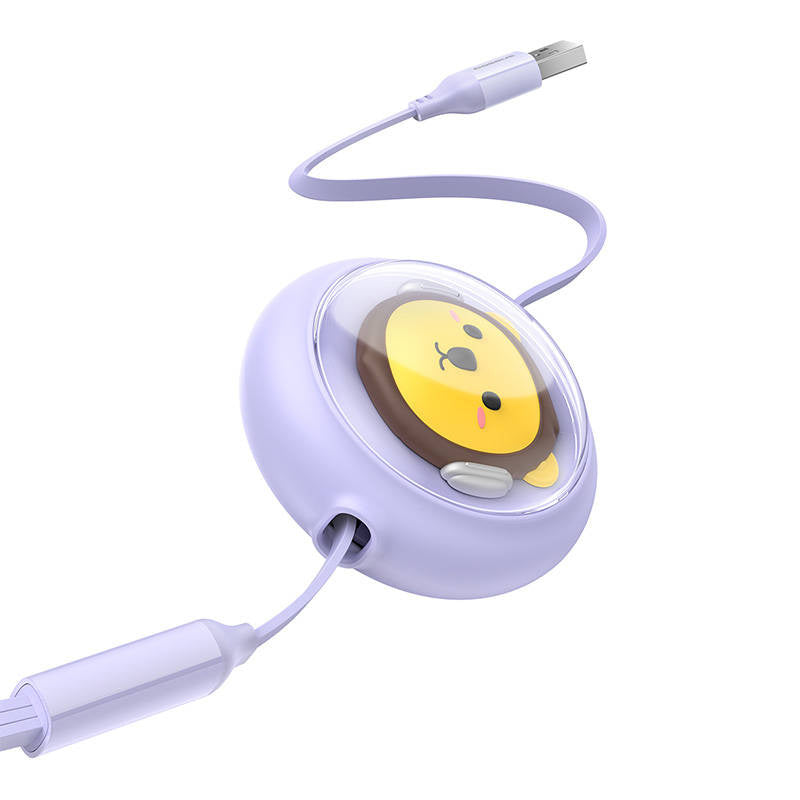 Charging Cable 3w1 Baseus USB to USB-C, USB-M, Lightning 3,5A, 1,1m (purple) - Product Image 4