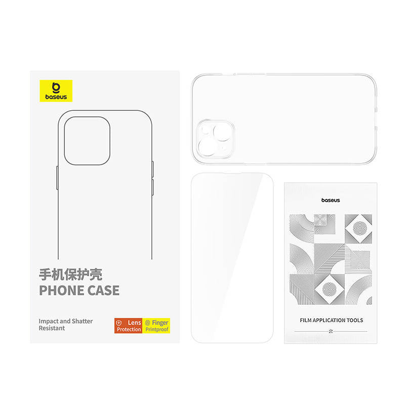 Clear Case Baseus iPhone 15 + tempered glass - Product Image 3