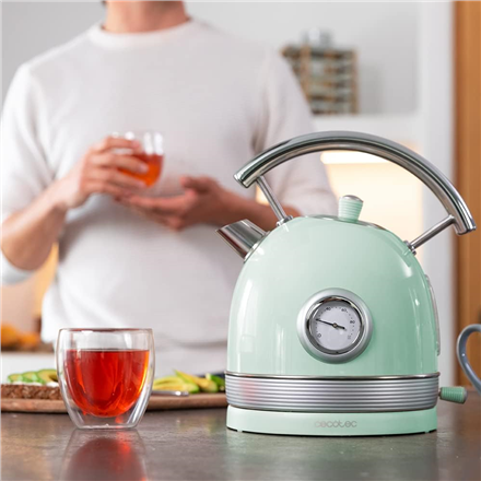 Cecotec Kettle | ThermoSense 420 Vintage | 2200 W | Electric | 1.8 L | Stainless steel | 360° rotational base | Light Gr