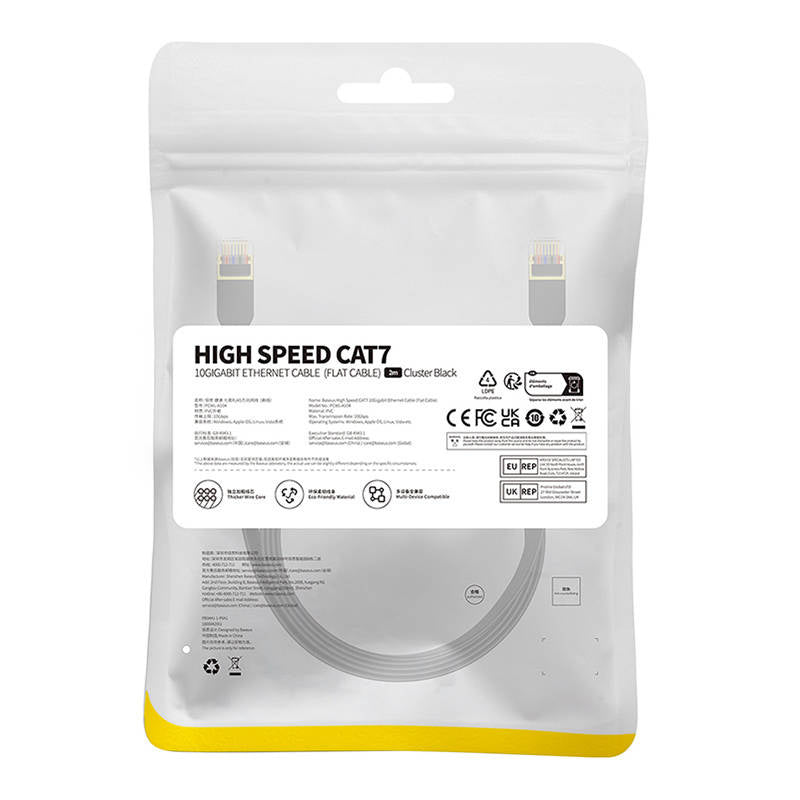 Baseus Cat 7 UTP Ethernet RJ45 Cable Flat 2 m black - Product Image 9