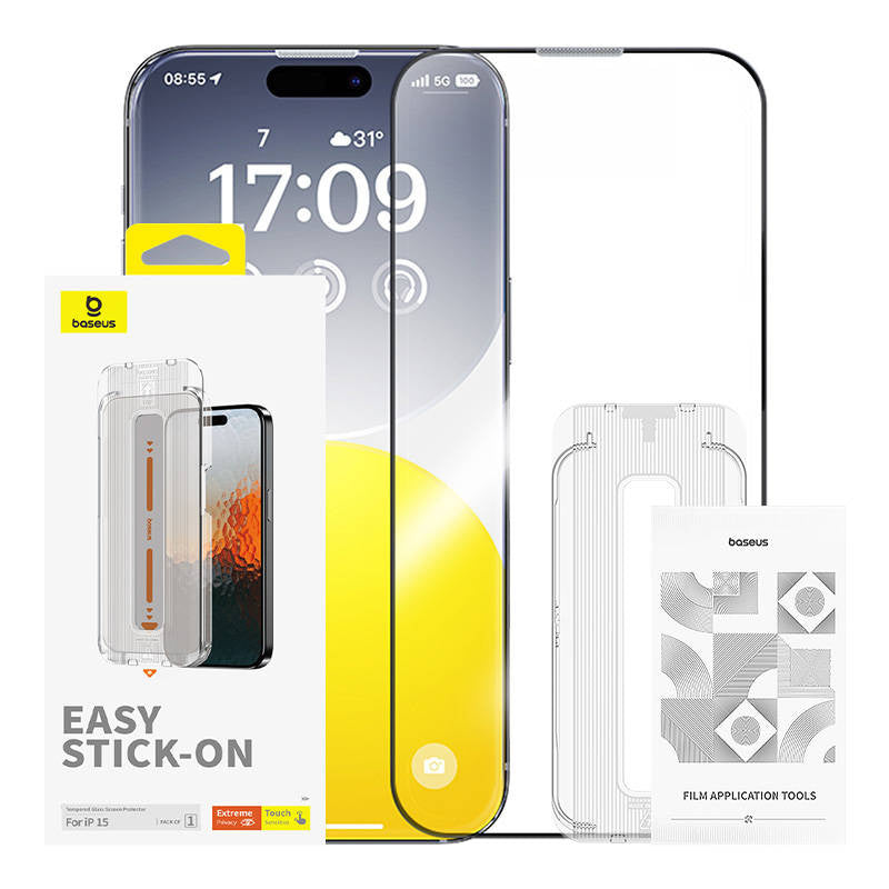 Privacy Protection Tempered Glass Baseus Sapphire iPhone 15 - Product Image 1