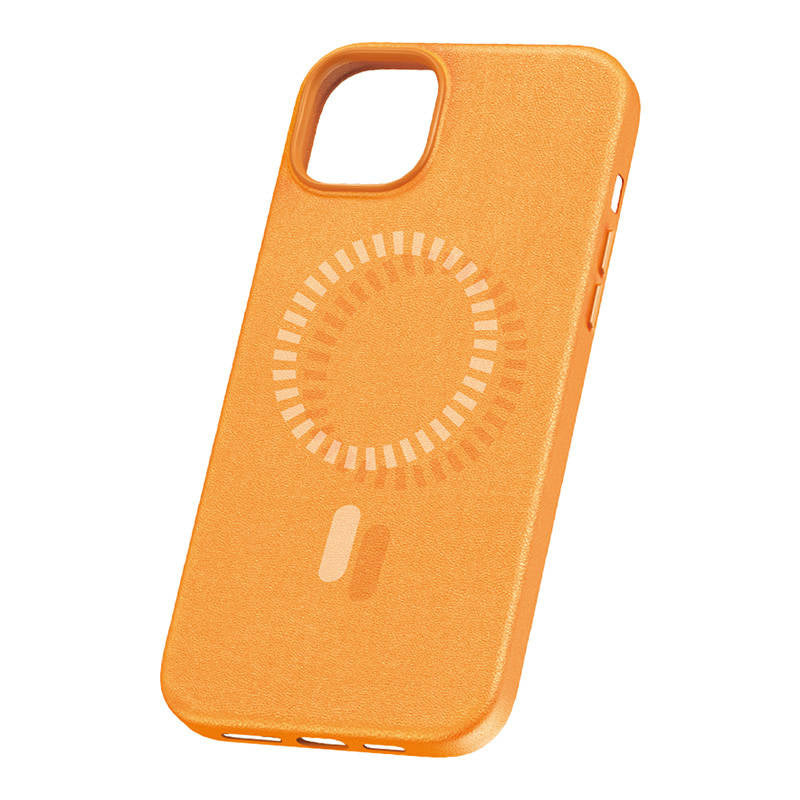 Magnetic Phone Case for iPhone 15 Plus Baseus Fauxther Series (Orange) - Product Image 2