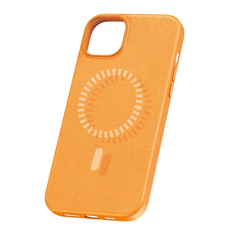 Magnetic Phone Case for iPhone 15 ProMax Baseus Fauxther Series (Orange) - Product Image 2