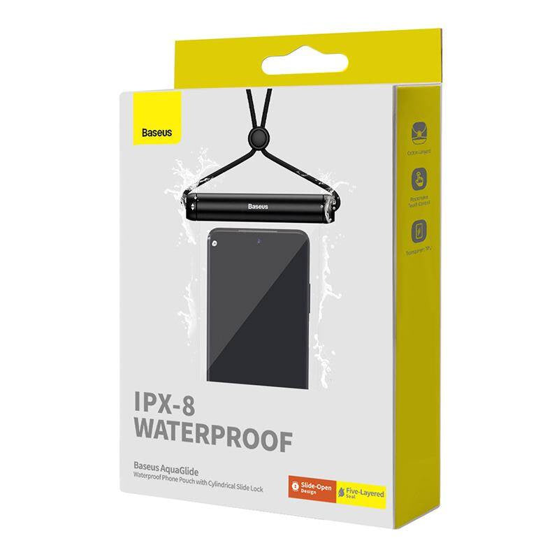 Waterproof phone case Baseus AquaGlide with Cylindrical Slide Lock (black) - Product Image 9