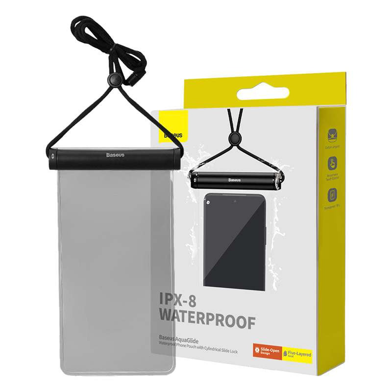 Waterproof phone case Baseus AquaGlide with Cylindrical Slide Lock (black) - Product Image 10