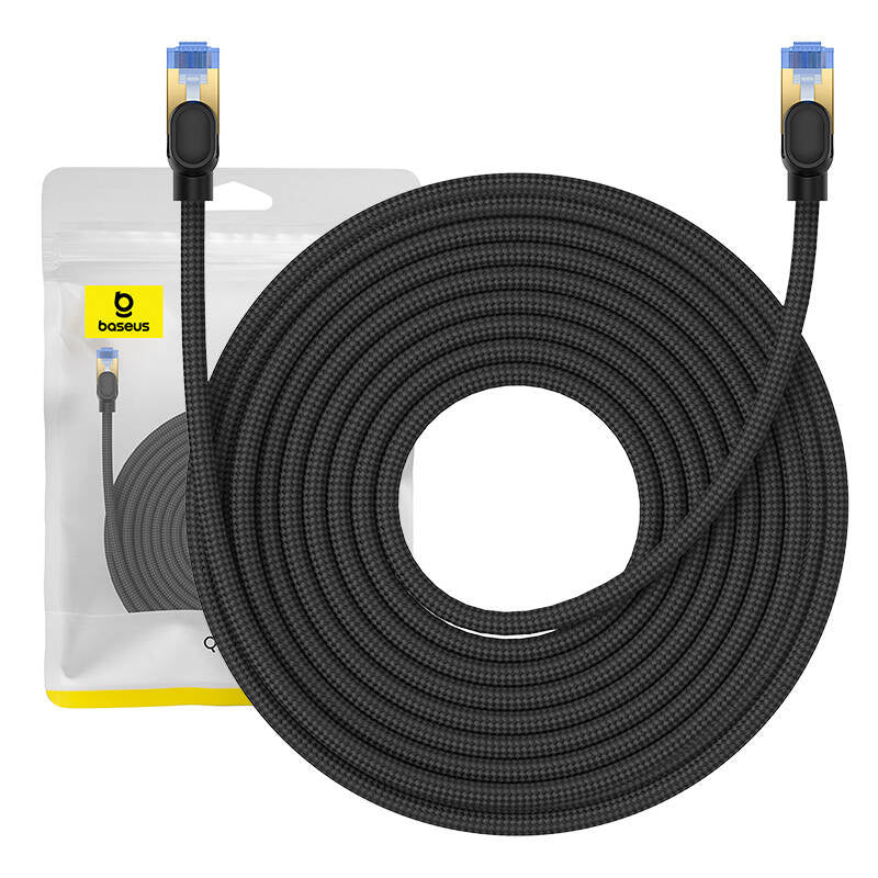 Braided network cable cat.7 Baseus Ethernet RJ45, 10Gbps, 15m (black) - Product Image 1