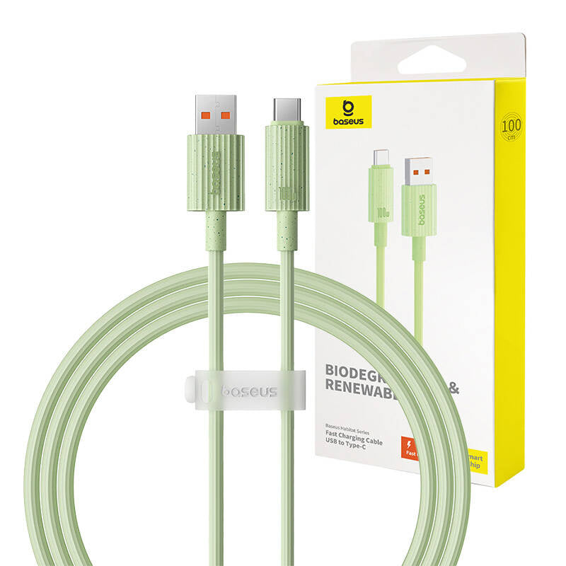 Fast Charging cable Baseus USB to USB-C Habitat Series 1m 100W (green) - Product Image 1