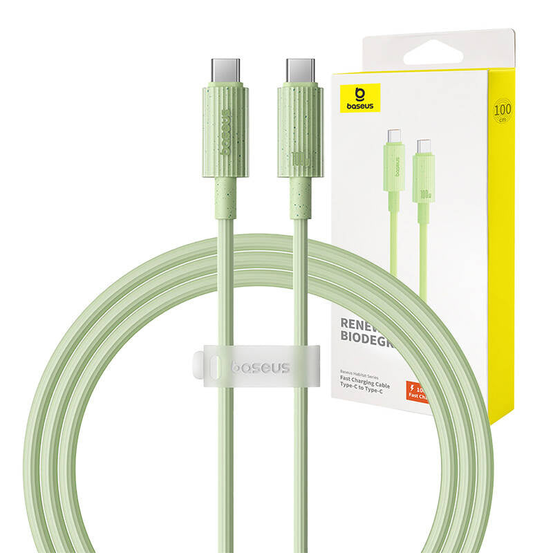 Fast Charging cable Baseus USB-C to USB-C Habitat Series 1m 100W (green) - Product Image 1