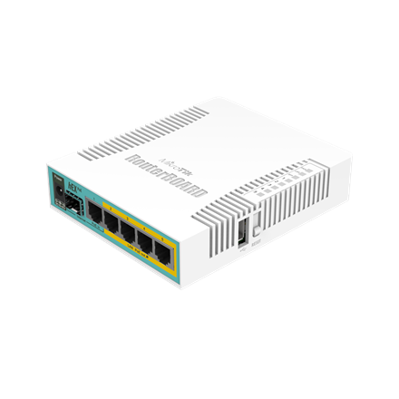 Mikrotik Wired Ethernet Router RB960PGS, hEX PoE, CPU 800MHz, 128MB RAM, 16MB, 1xSFP, 5xGigabit LAN, 1xUSB, Power Output