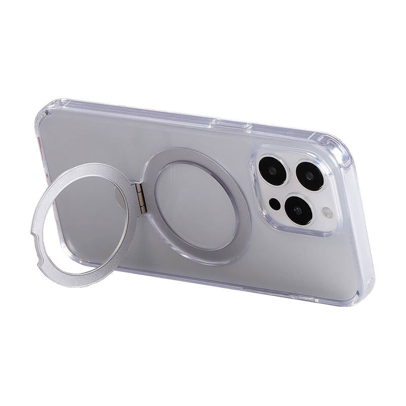 Magnetic protective phone case with holder Joyroom JR-BP004 for iPhone 15 Pro (transparent) - Image 1