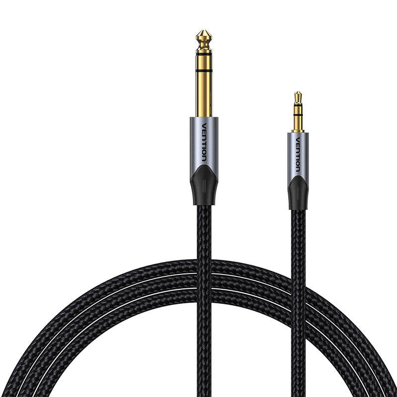 Kabel Audio 3,5 mm TRS auf 6,35 mm Vention BAUHH 2 m Grau