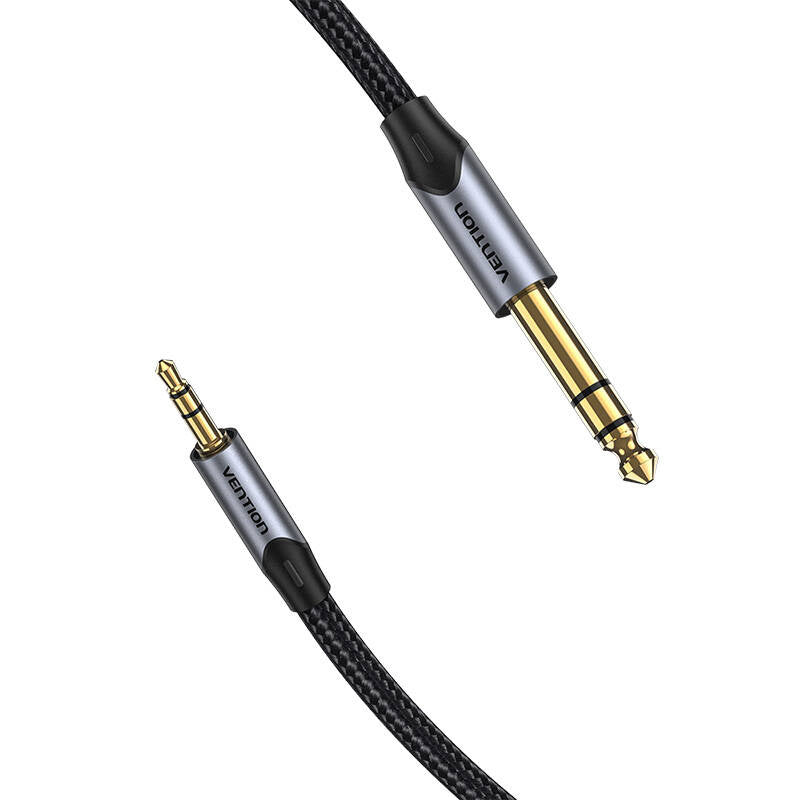 Kabel Audio 3,5 mm TRS auf 6,35 mm Vention BAUHH 2 m Grau