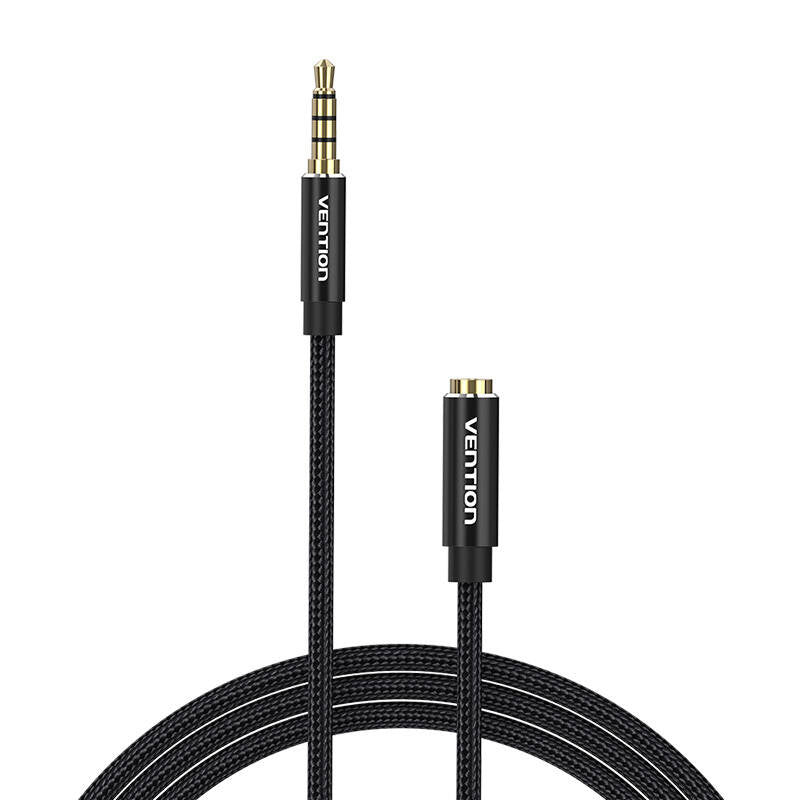 Kabel Audio TRRS 3,5 mm Stecker auf 3,5 mm Buchse Vention BHCBF 1 m Schwarz