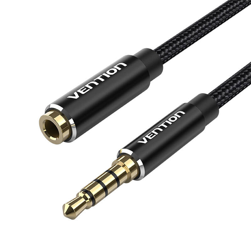 Kabel Audio TRRS 3,5 mm Stecker auf 3,5 mm Buchse Vention BHCBF 1 m Schwarz