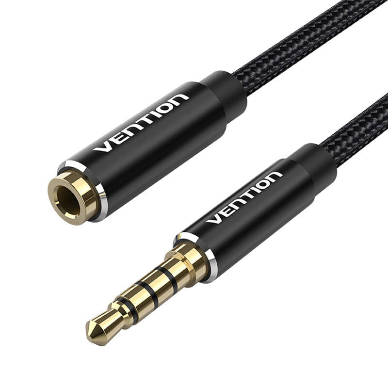 Kabel Audio TRRS 3,5 mm Stecker auf 3,5 mm Buchse Vention BHCBJ 5 m Schwarz