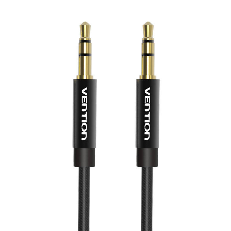 Audiokabel 3,5 mm Mini-Klinkenstecker Vention BAGBD 0,5 m Schwarzmetall