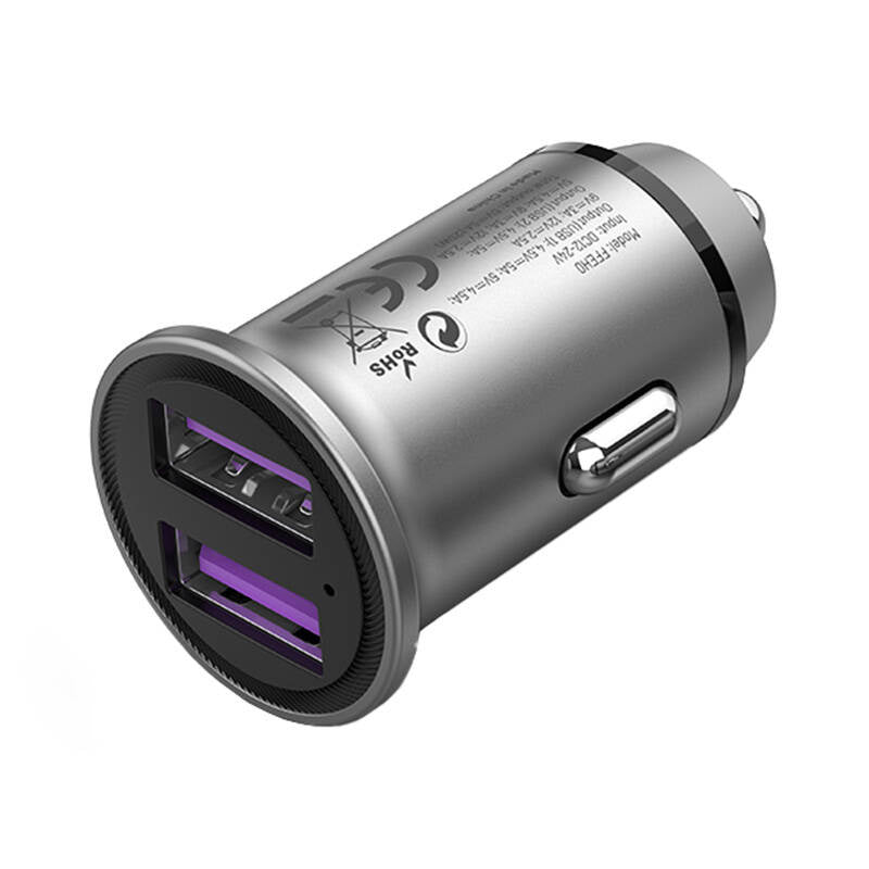 Autoladegerät 2x USB Vention FFEH0 30W Grau