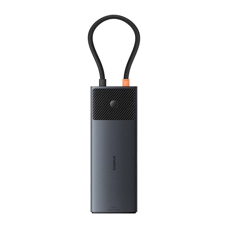 Adapter Hub 10in1 Baseus USB-C - 2xHDMI, 3xUSB-A, USB-C, RJ45, SD/TF, PD (black) - Product Image 1