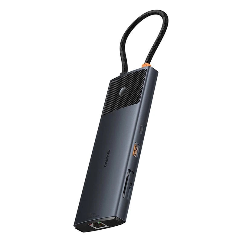 Adapter Hub 10in1 Baseus USB-C - 2xHDMI, 3xUSB-A, USB-C, RJ45, SD/TF, PD (black) - Product Image 3