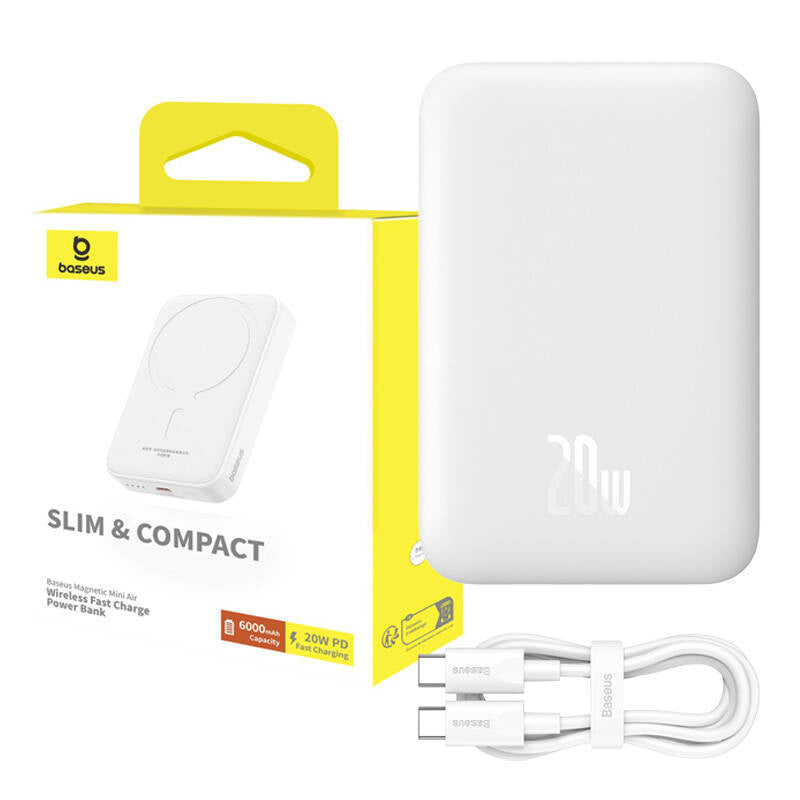 Powerbank Baseus Magnetic Mini 6000mAh 20W MagSafe (white) - Product Image 1