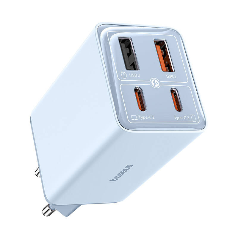 Baseus GAN6 Pro Fast Charger, 2xUSB-C + 2xUSB, 65W (blue) - Product Image 4