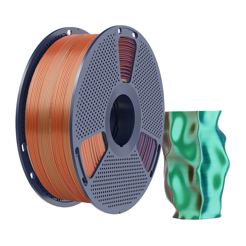 Sunlu PLA+ Silk Tri-Color Filament (orange, blue, and green) - Image 2