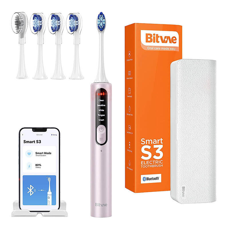 Sonic toothbrush with app, tips set and travel etui S3 (pink) - Product Image 1