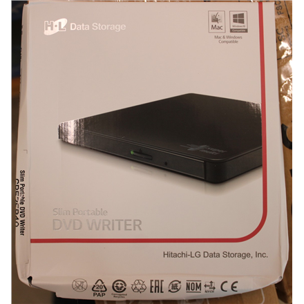 SALE OUT. H.L Data Storage Ultra Slim Portable DVD-Writer | GP57EB40 | Interface USB 2.0 | DVD±R/RW | CD read speed 24 x