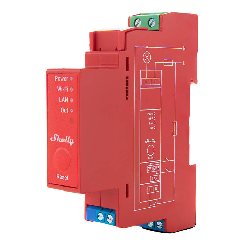 Shelly Pro 1PM DIN-Rail-Switch mit Leistungsmessung, 1 Kanal, WLAN/LAN