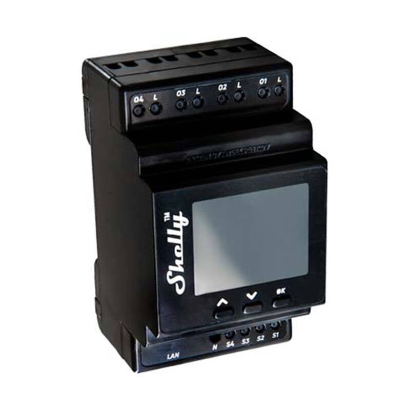 Shelly Pro 4PM DIN Rail 4-channel Relay, WiFi (Power measurement) - Product Image 3