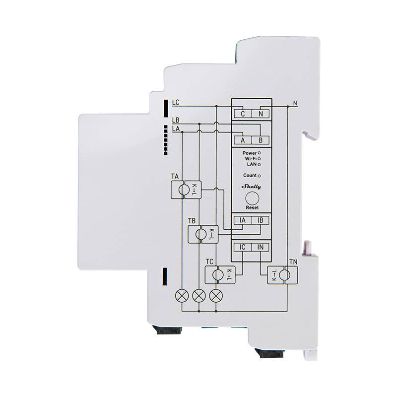 Shelly PRO 3EM 120A 2-Phase Energy Meter, WiFi/Bluetooth - Product Image 3