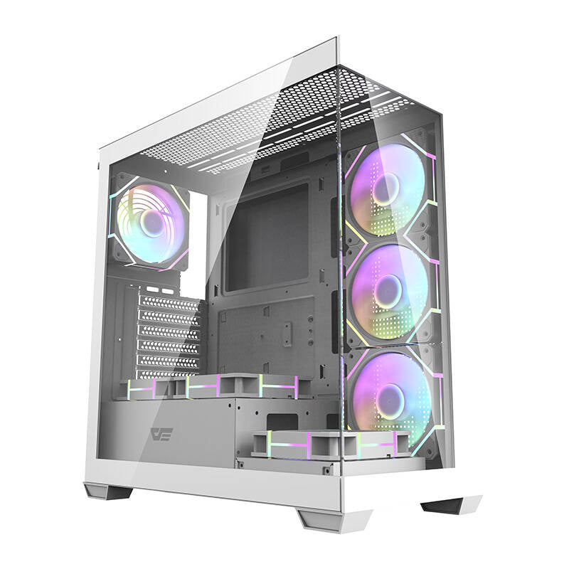 Computergehäuse Darkflash DS900 (weiß) + 7 ARGB-Lüfter