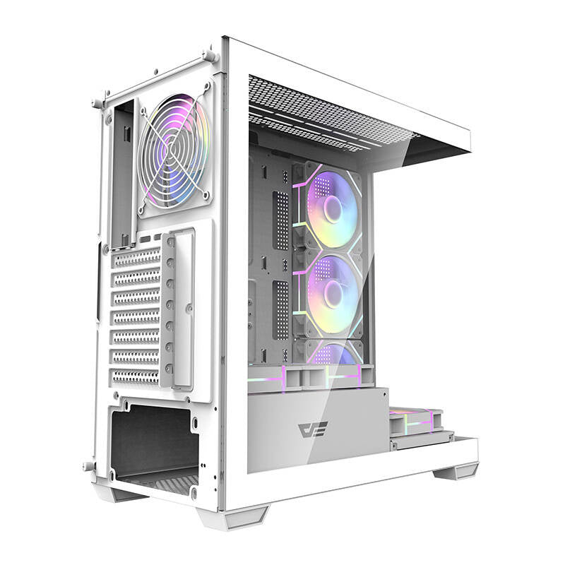 Computergehäuse Darkflash DS900 (weiß) + 7 ARGB-Lüfter