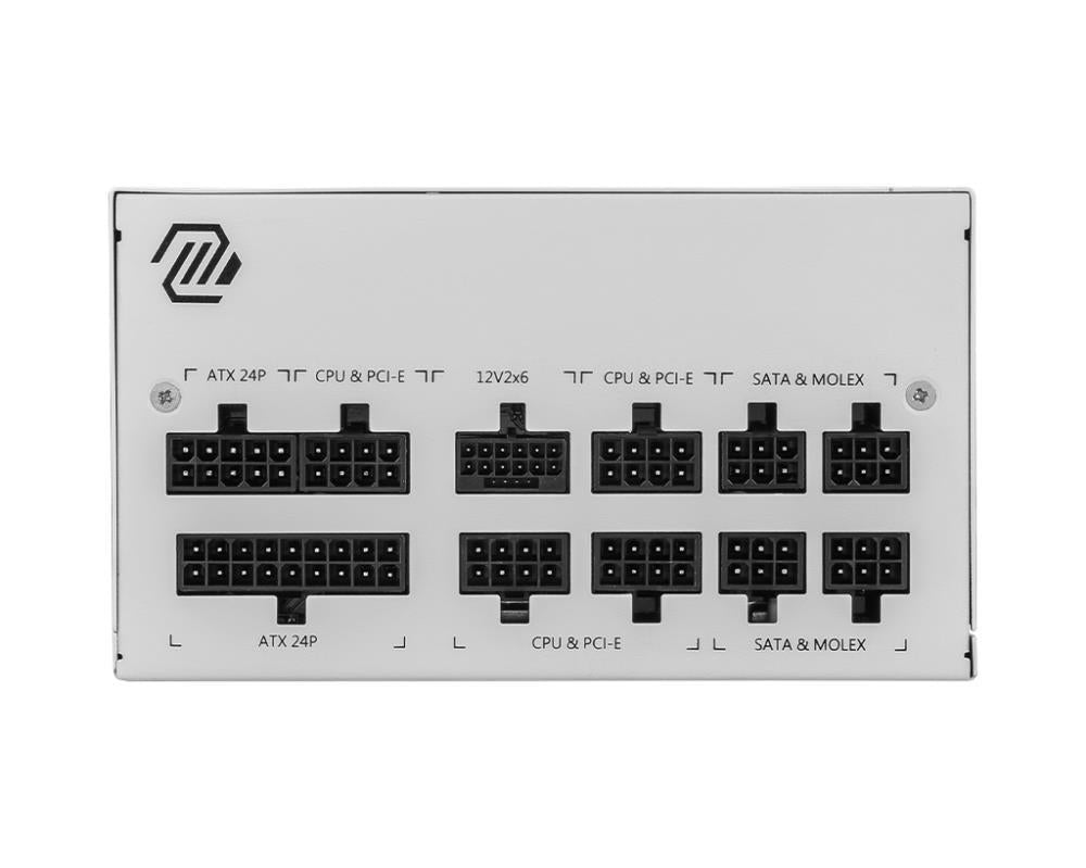 Power Supply MSI 850 Watts Efficiency 80 PLUS GOLD PFC Active MAGA850GLPCIE5WHITE