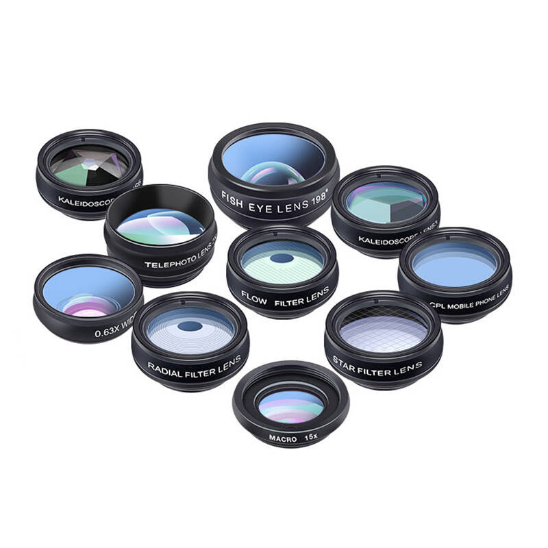 Mobile lens kit APEXEL APL-DG10 10 in 1 (black) - Product Image 1