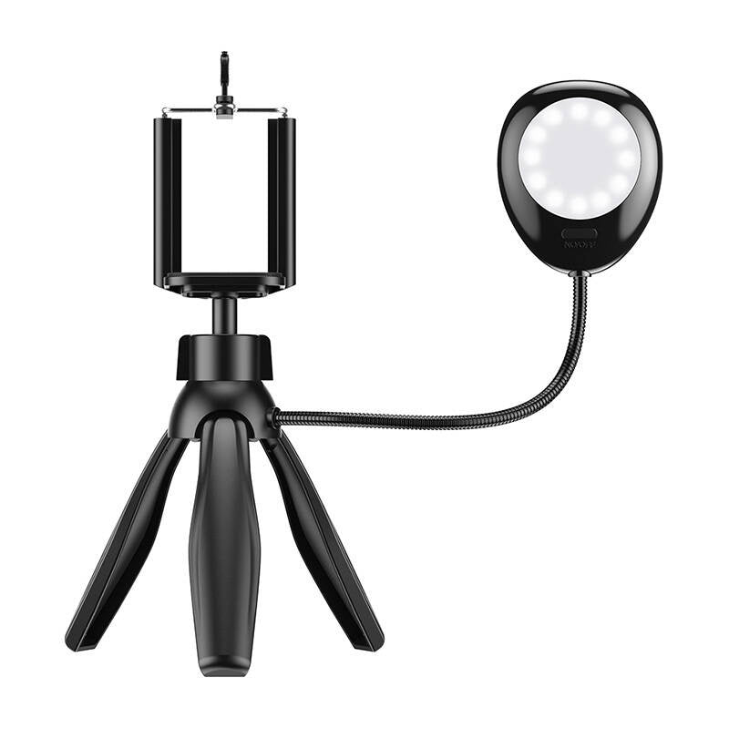 Phone holder/tripod APEXEL APL-JJ21FL with LED light (black) - Product Image 1