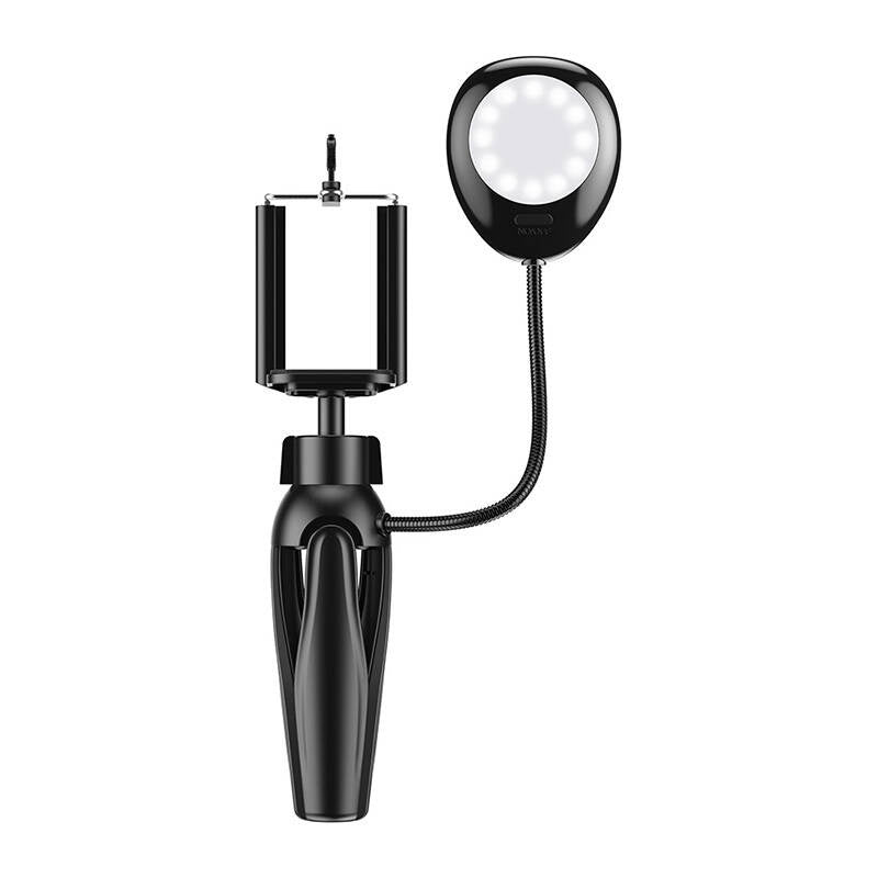 Phone holder/tripod APEXEL APL-JJ21FL with LED light (black) - Product Image 2