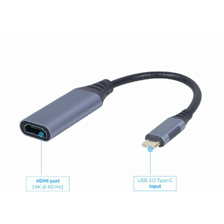 Cablexpert USB Type-C to HDMI display adapter, Space grey | A-USB3C-HDMI-01