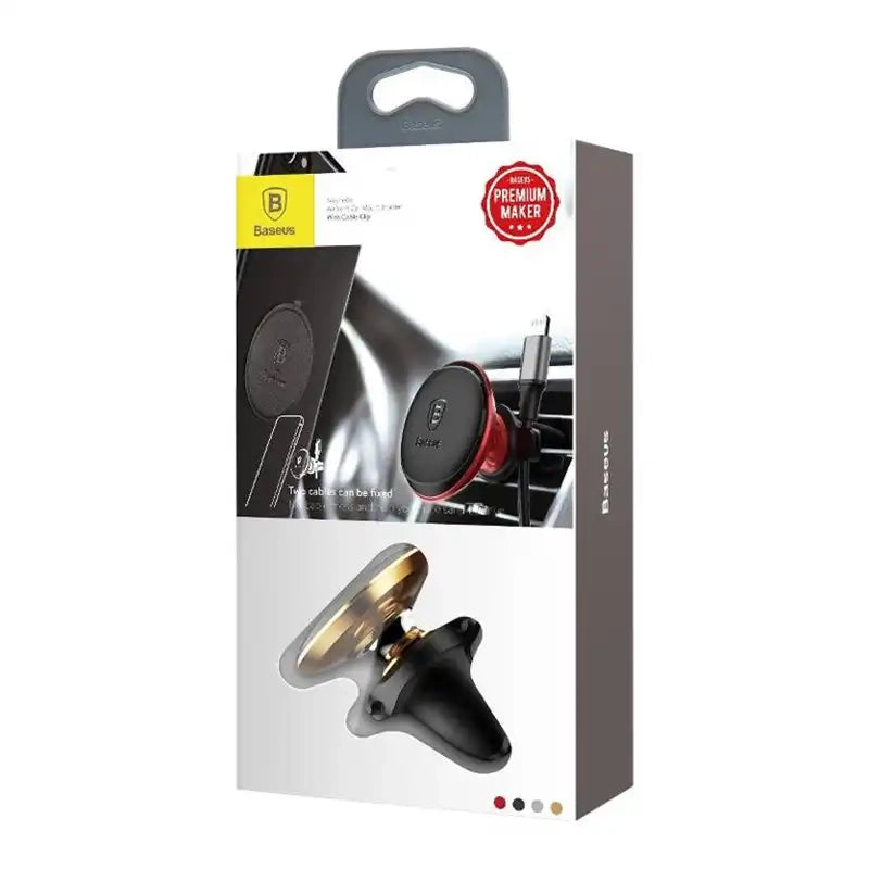 Baseus Magnetic Air Vent Car Mount Holder with cable clip Gold - Product Image 7