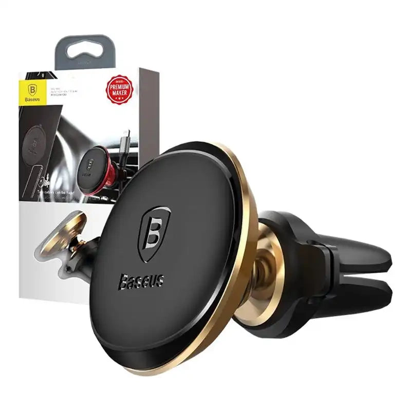 Baseus Magnetic Air Vent Car Mount Holder with cable clip Gold - Product Image 8