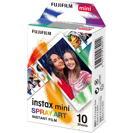 Fujifilm | Instax Mini | Art Spray Sheet (10pl) Instant Film | 54 x 86 mm | Hi-Speed ISO 800 – With superb grain quality