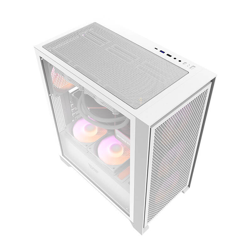 Darkflash DRX70 MESH Computergehäuse (weiß) + 4 RGB-Lüfter