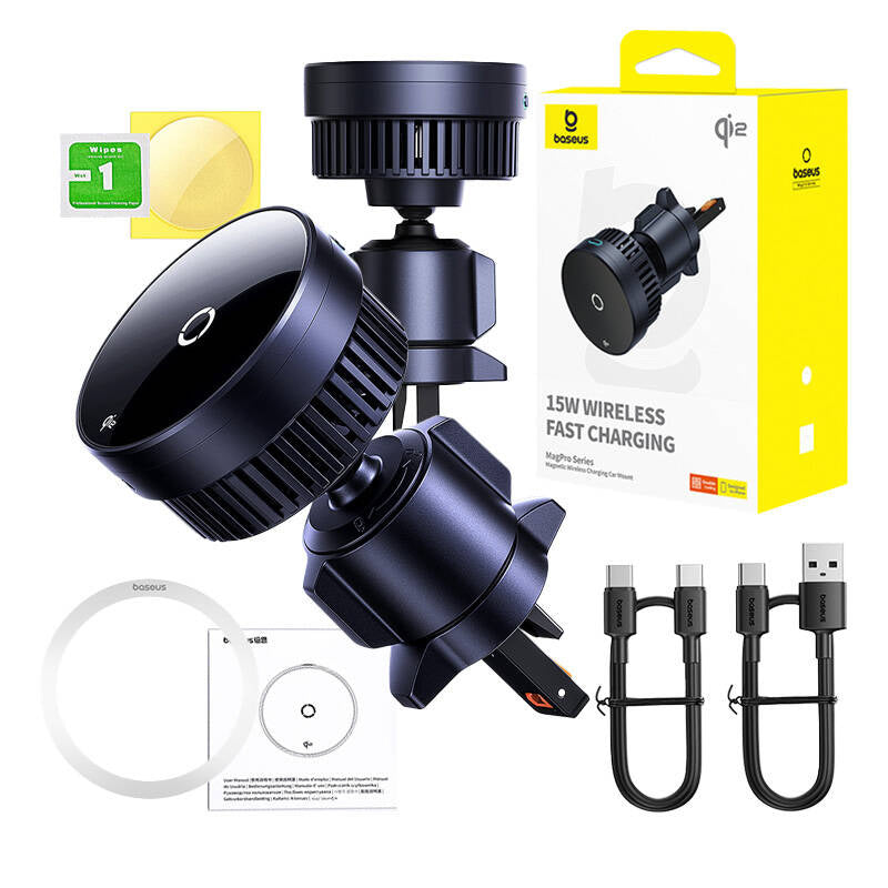 Samochodowy uchwyt Baseus MagPro z ładowarką indukcyjną 15W Qi2.0 (czarny) - Product Image 10
