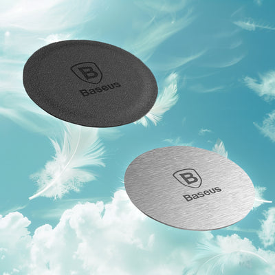 Baseus Magnet Iron Suit plates for magnetic holders, self-adhesive - silver and black (2 pcs.)